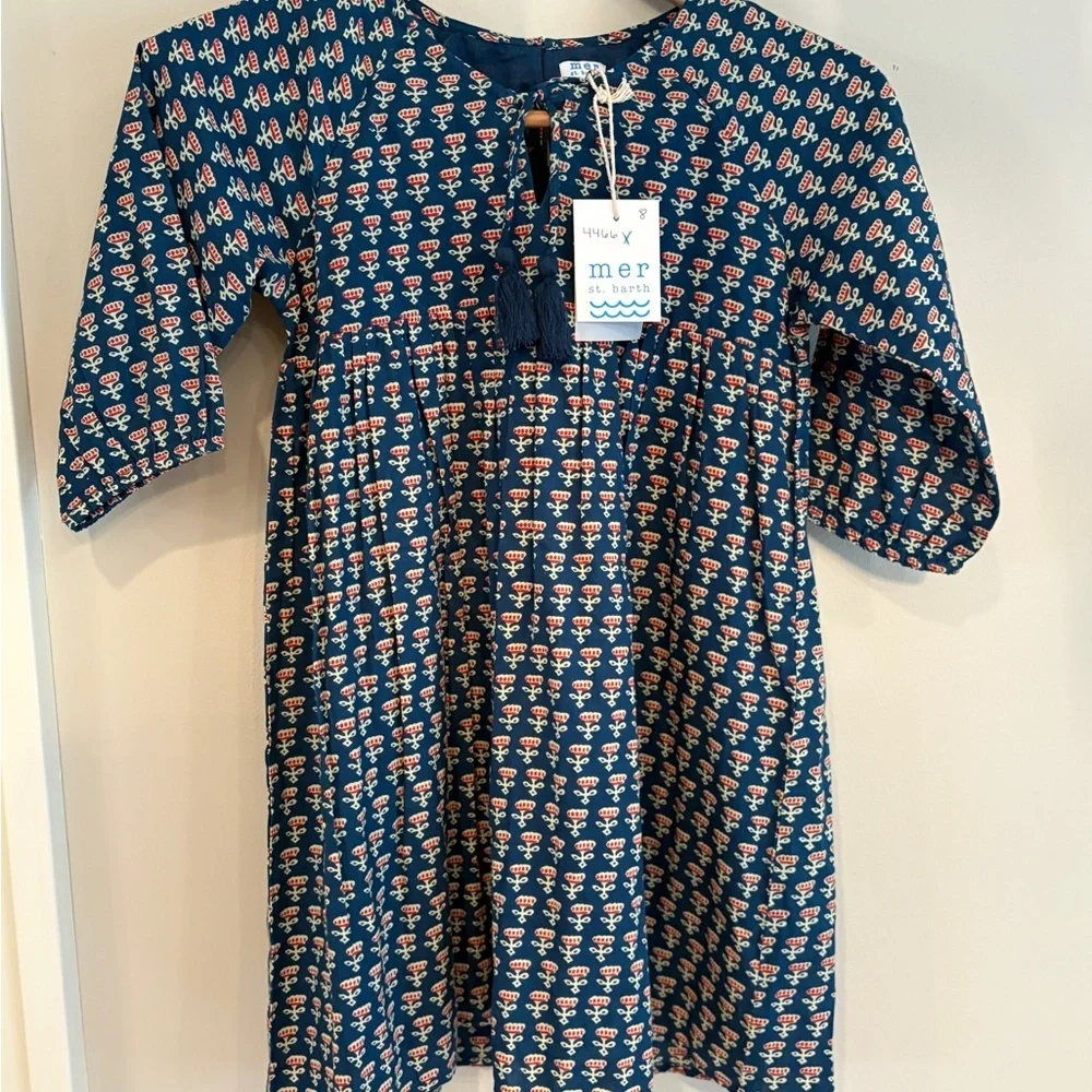 NWT Mer st Barth Sara floral print long sleeve popover dress size 8